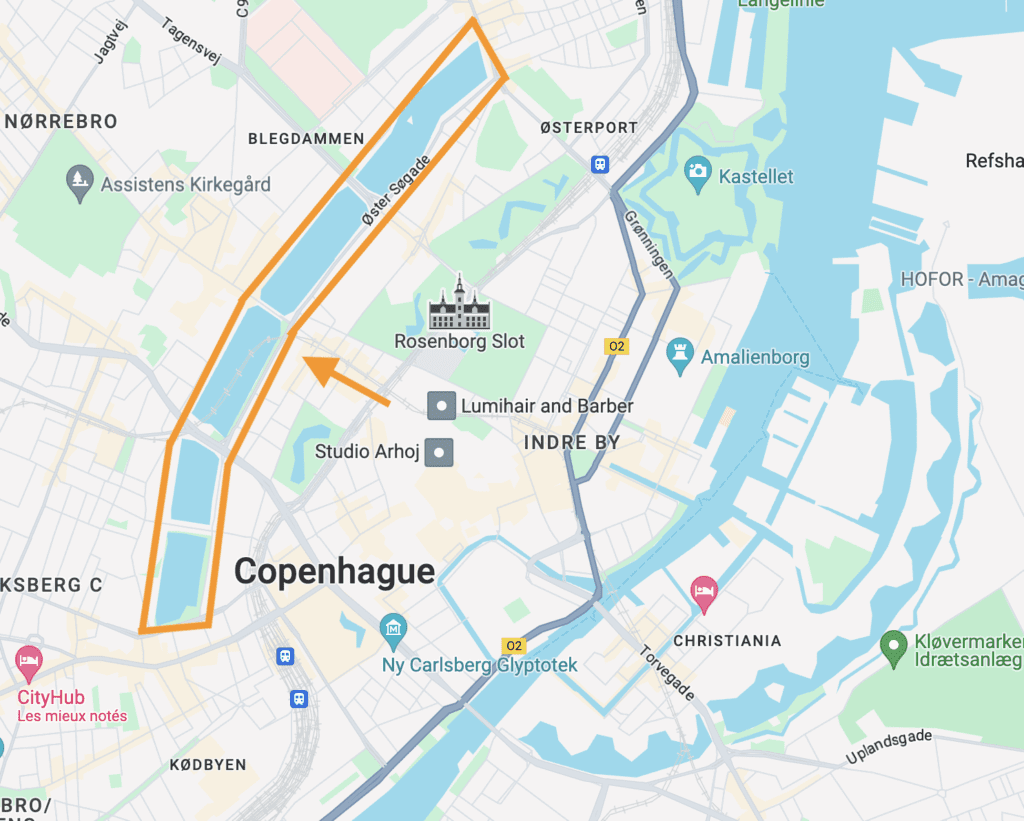 Localisation des lacs de Copenhague, parc